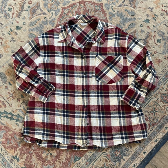 Lucky Brand boyfriend plaid flannel - Picture 1 of 3